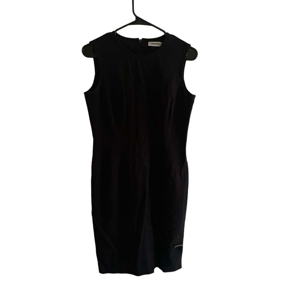Calvin Klein Sleeveless Seam Front Scuba Crepe Crew Neck Sheath Dress